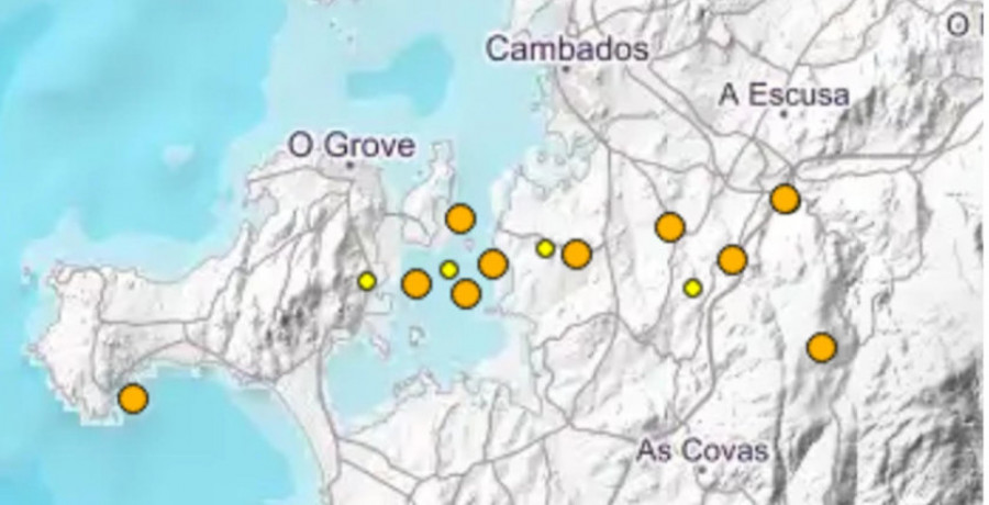 Un total de 11 pequeños terremotos sacudieron O Salnés en el último mes