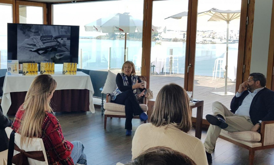 La periodista Pilar Falcón presenta en Sanxenxo el libro que recorre “Un camino del cine Xacobeo”