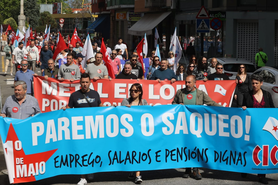 Primero de Mayo en Arousa: Dos manifestaciones contra el "saqueo" y la inflación