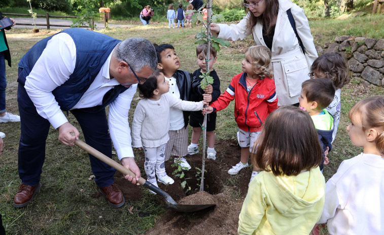 Una cadena verde para replantar Ribadumia