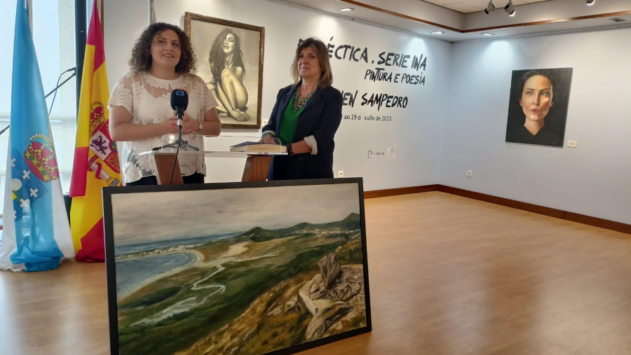 Carmen Sampedro dona al Concello de Ribeira una de sus últimas obras: “Pedra da Rá”