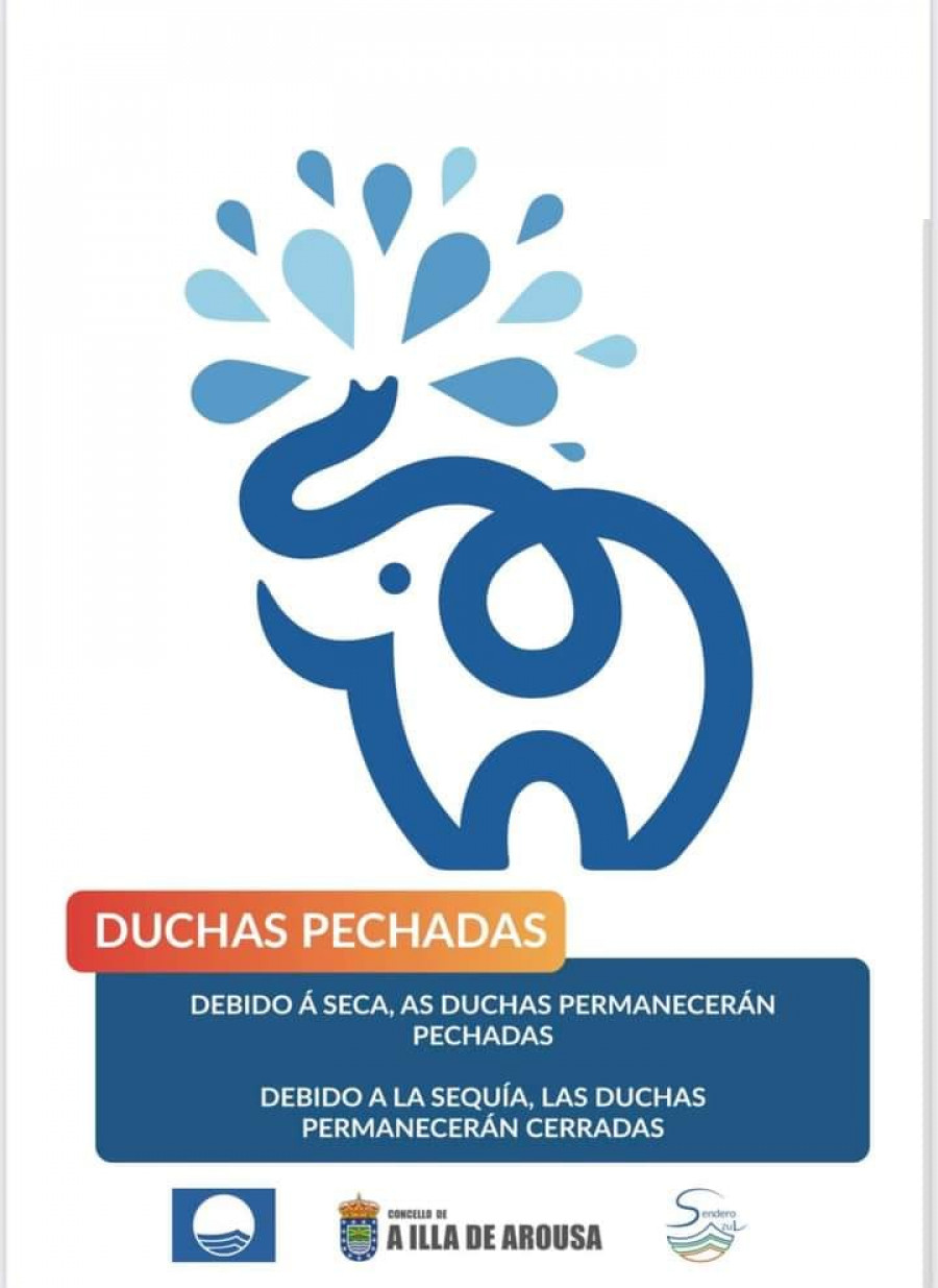 El Concello de A Illa cierra las duchas en los arenales debido a la sequía para ahorrar agua