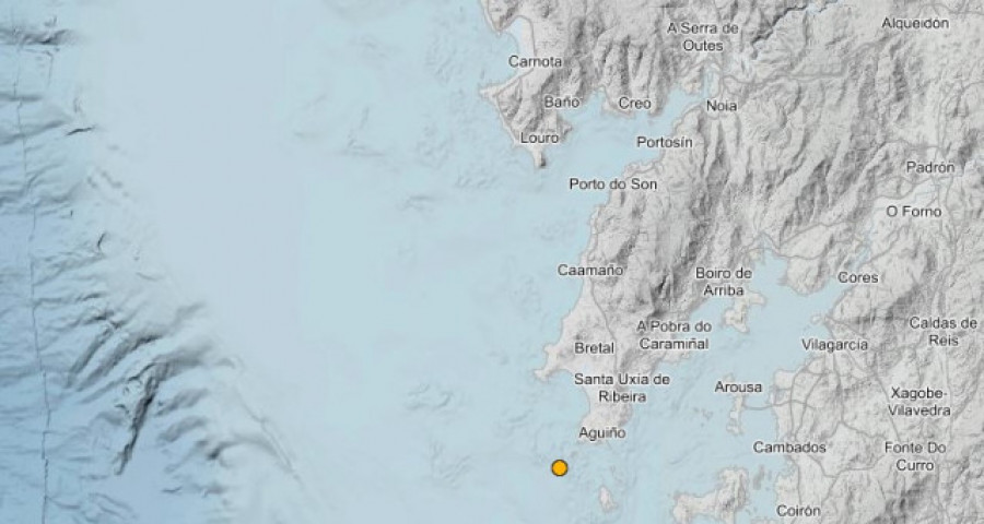 El mayor terremoto del año en la Ría de Arousa, frente a Aguiño y de magnitud 3, casi no se percibió