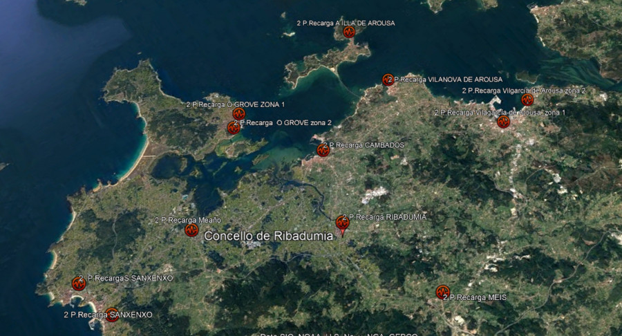 La Mancomunidade da los primeros pasos para crear una red de electrolineras con 12 puntos en O Salnés