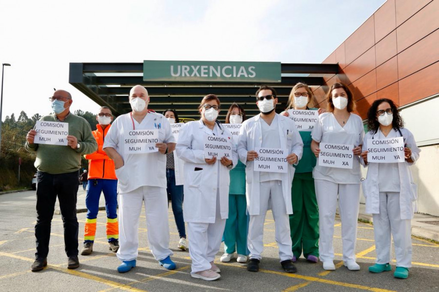 Médicos de Urgencias protestan en O Salnés para reclamar al Sergas mejoras laborales