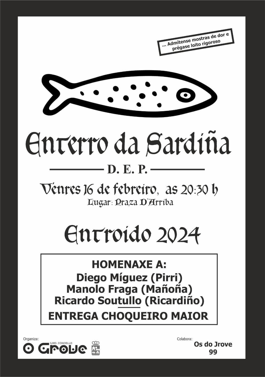 Cartel entierro sardina o grove