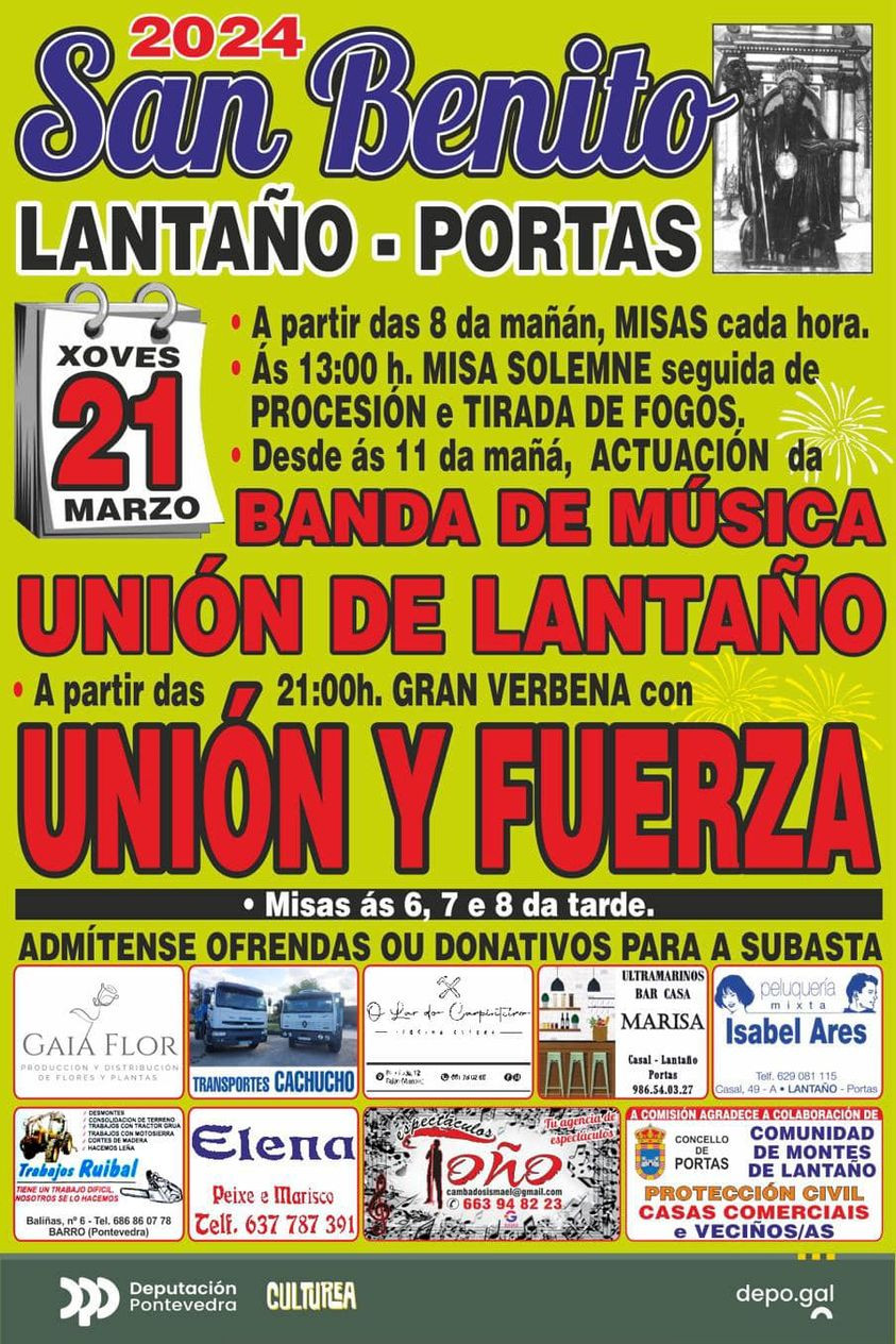 Cartel de la programaciu00f3n de San Benito de Lantau00f1o