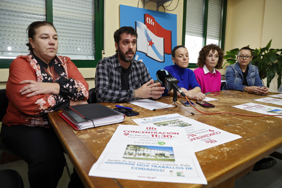 Trabajadores de DomusVI de Ribadumia retoman las protestas por un calendario laboral “imposto”