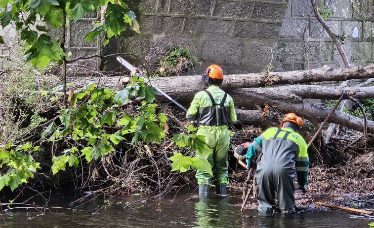 La Xunta realiza labores de conservación en un tramo del río Umia a su paso por varios concellos