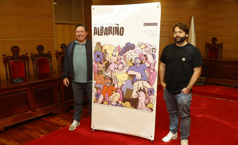 El meisino Pablo Sartal gana por tercera vez el concurso de carteles de la Festa do Albariño