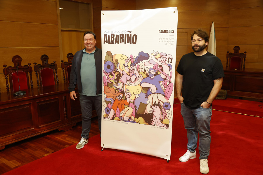 El meisino Pablo Sartal gana por tercera vez el concurso de carteles de la Festa do Albariño