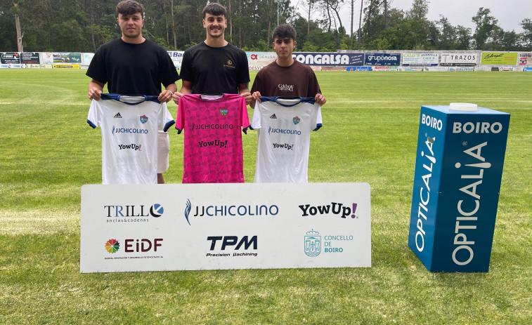 El Boiro presenta a sus tres primeros fichajes: Borja Rey, Yaguito y Dani Nieto
