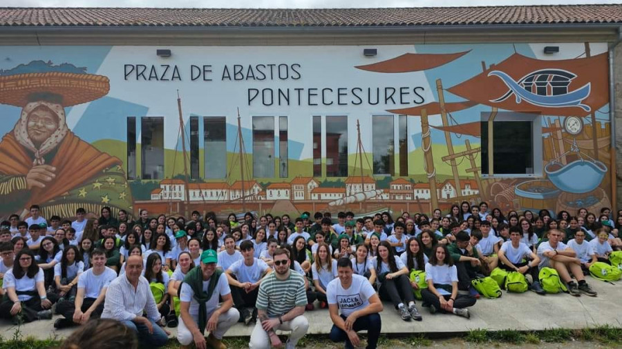 Los 200 jóvenes de toda España de la Ruta Quetzal conocen los atractivos de O Salnés y Ulla-Umia