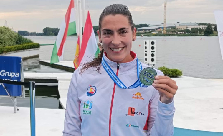 Tania Álvarez, subcampeona de Europa, redondea el gran día del piragüismo grovense en Polonia