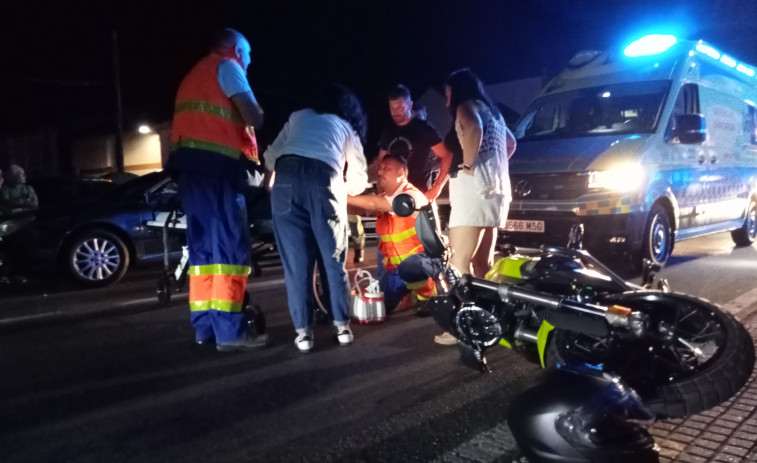 Herido un motorista en un accidente de tráfico con un coche en la Rúa do Norte, en Palmeira