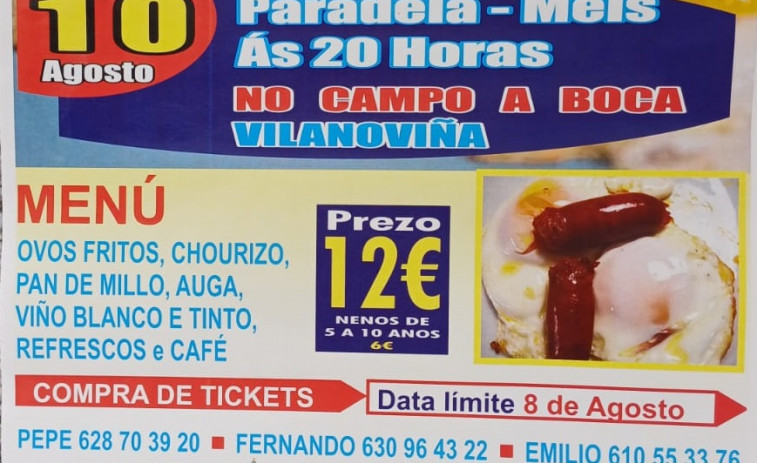 Paradela celebra la primera fiesta de los huevos fritos, pan de maíz y chorizo de la comarca