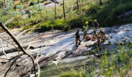 Evacuada en el helicóptero Pesca 1 al Clínico de Santiago una mujer rescatada tras caer en el tobogán de San Xoán, en piscinas naturales de A Pobra