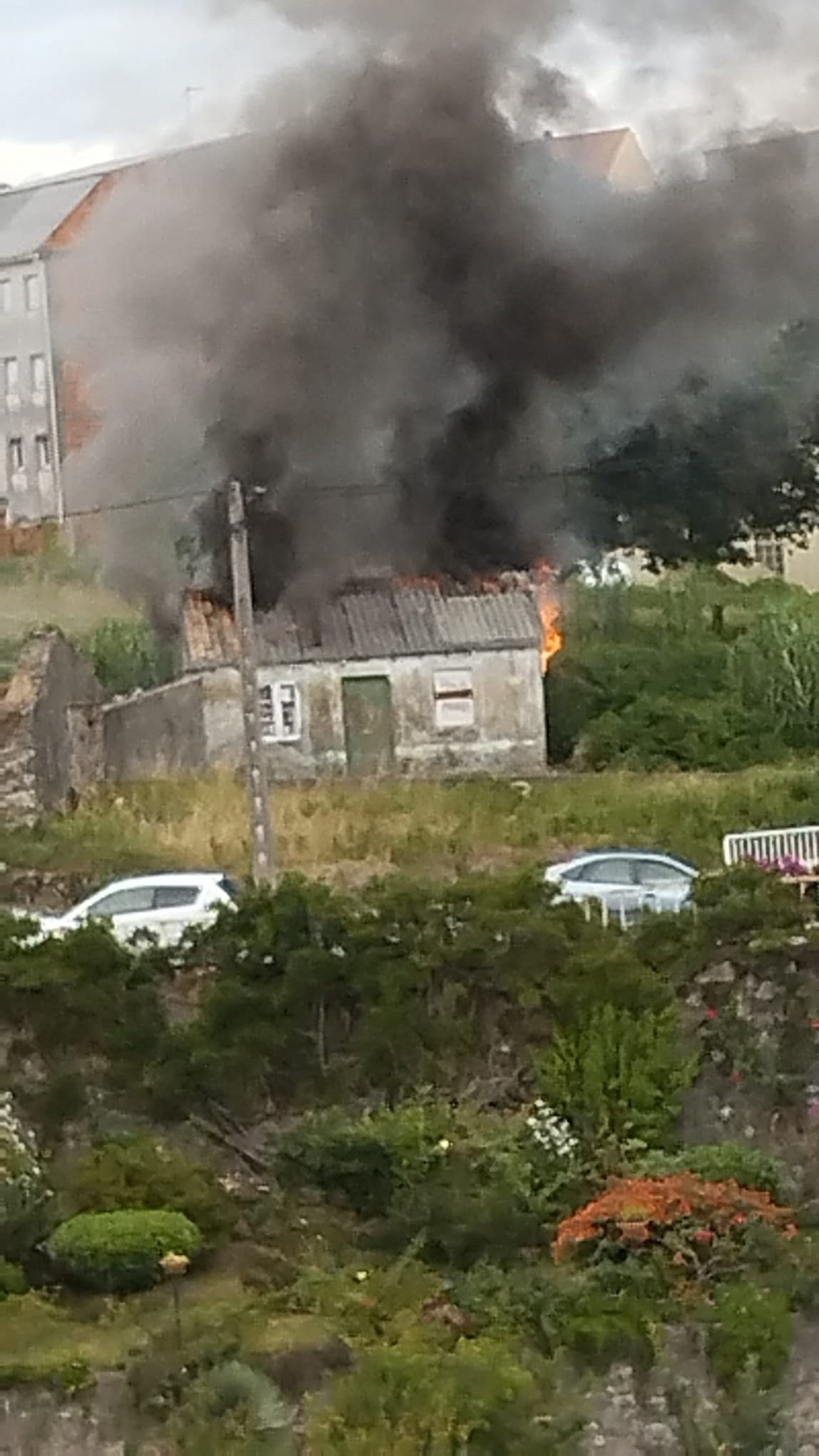 Incendio casa abandonado Boiro