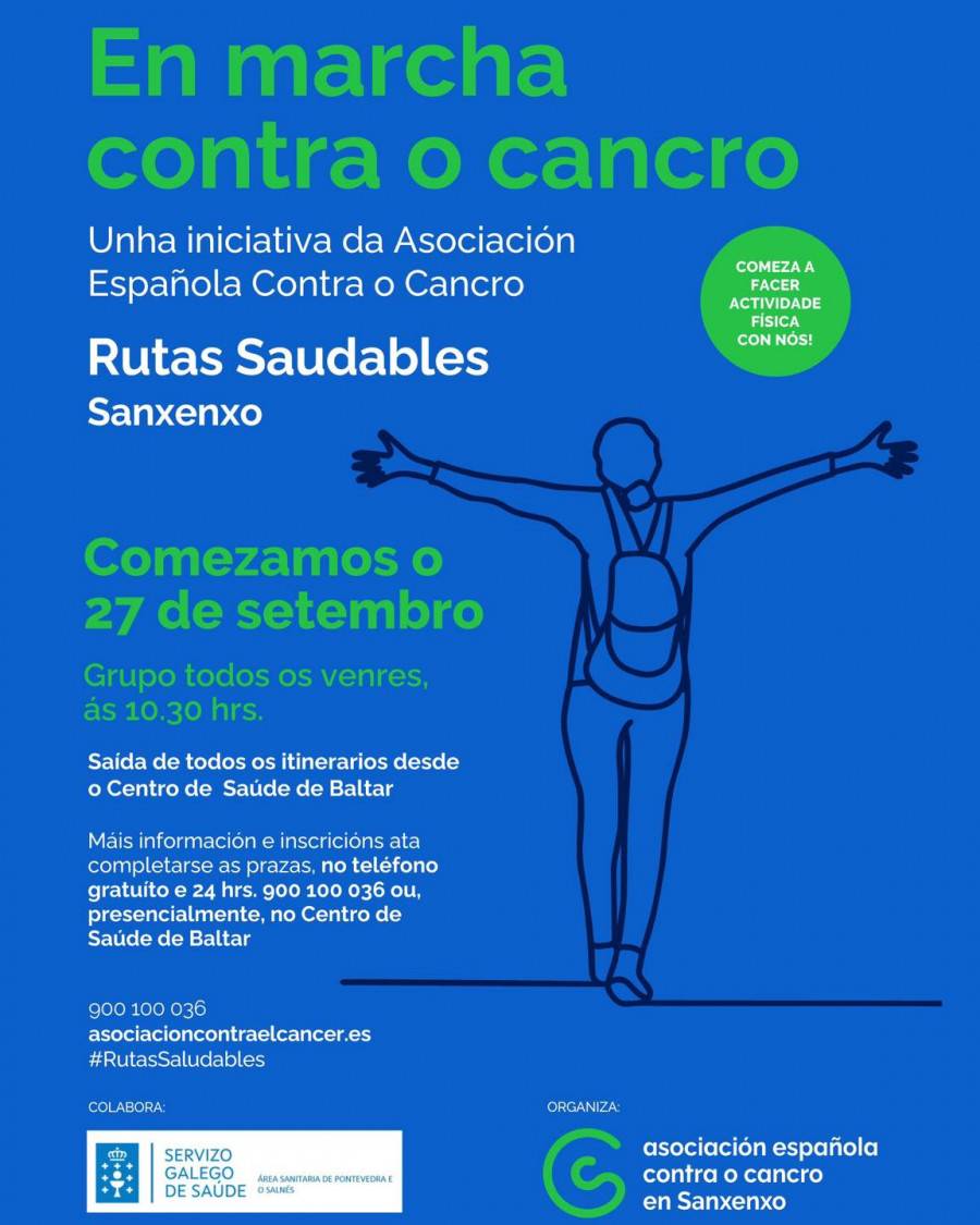 La AECC de Sanxenxo organiza rutas saludables todos los viernes