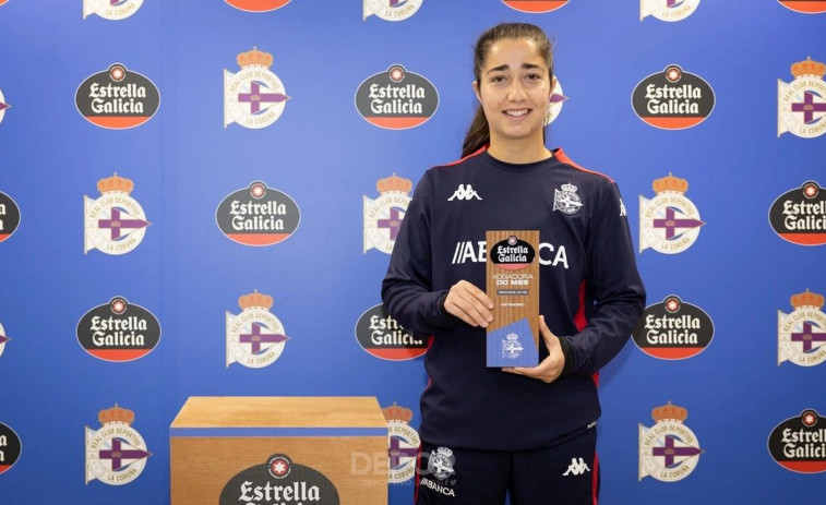 La isleña Eva Dios recibe el premio Estrella Galicia de mejor jugadora del mes