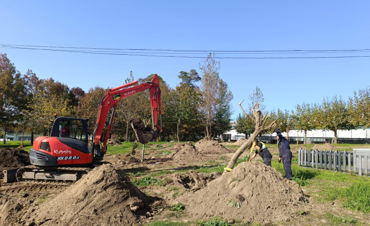 El Concello de Sanxenxo inicia las obras para acondicionar los jardines anexos al skate park en Baltar