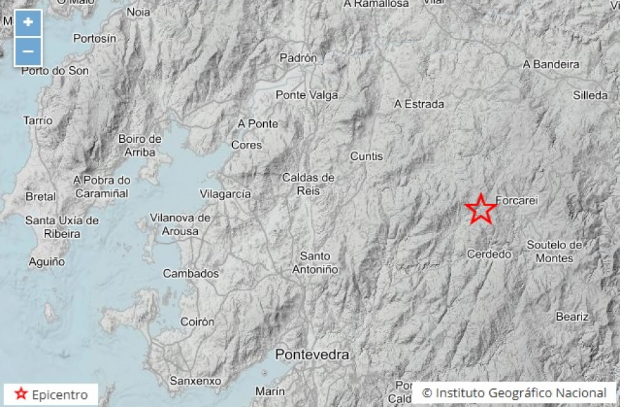 Cuntis y Moraña sienten los efectos de un terremoto de magnitud 2,9 registrado en Forcarei