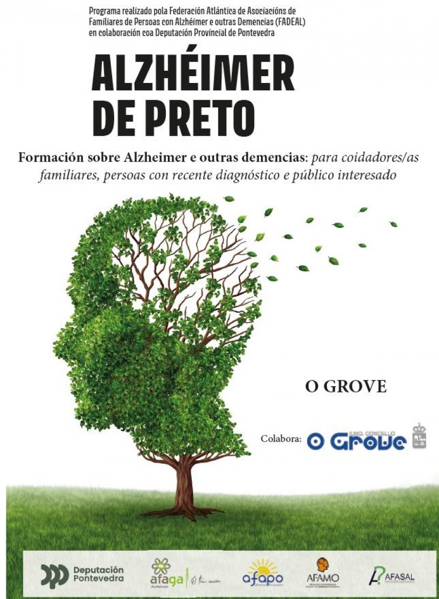 La Sala das Cunchas de O Grove acoge la charla “Alzhéimer de preto” para ofrecer apoyo a pacientes y familias