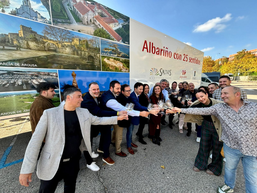 Cambados presume en Madrid de ser Ciudad Española del Vino con una cata de albariño y conservas