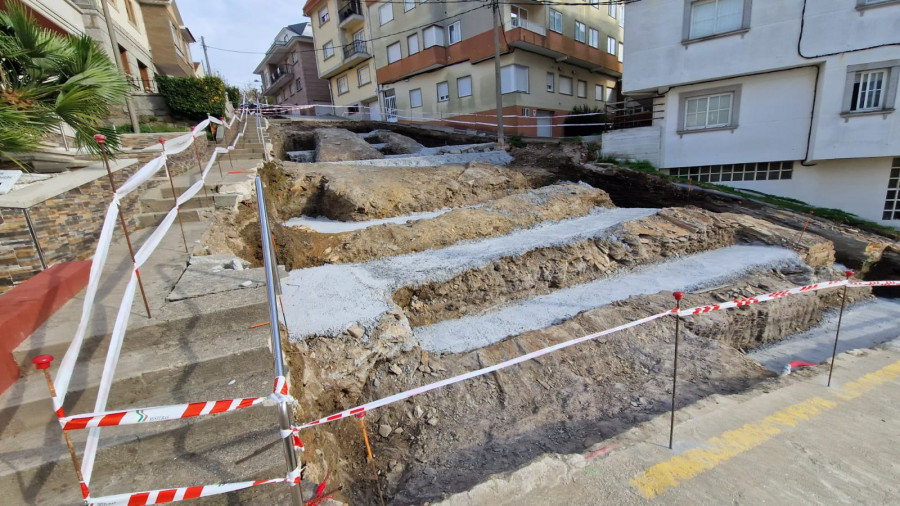 Comienzan las obras de conexión entre la plaza San Roque y la Avenida de Pontevedra en Sanxenxo