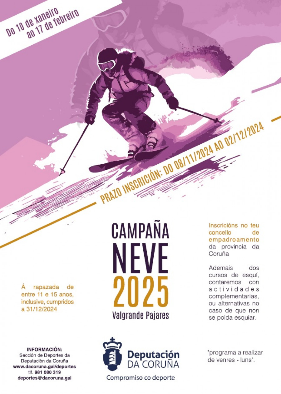 La diputación organiza un viaje a la nieve para jóvenes de 11 a 15 años de la comarca de Barbanza