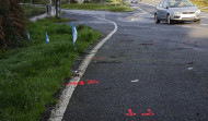 La senda peatonal Bamio-Carril echa a andar con el pintado que anuncia las obras