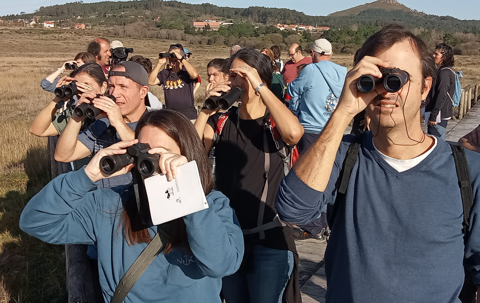 Medio centenar de asistentes a un curso sobre aves conoce 24 especies en el parque natural de Corrubedo