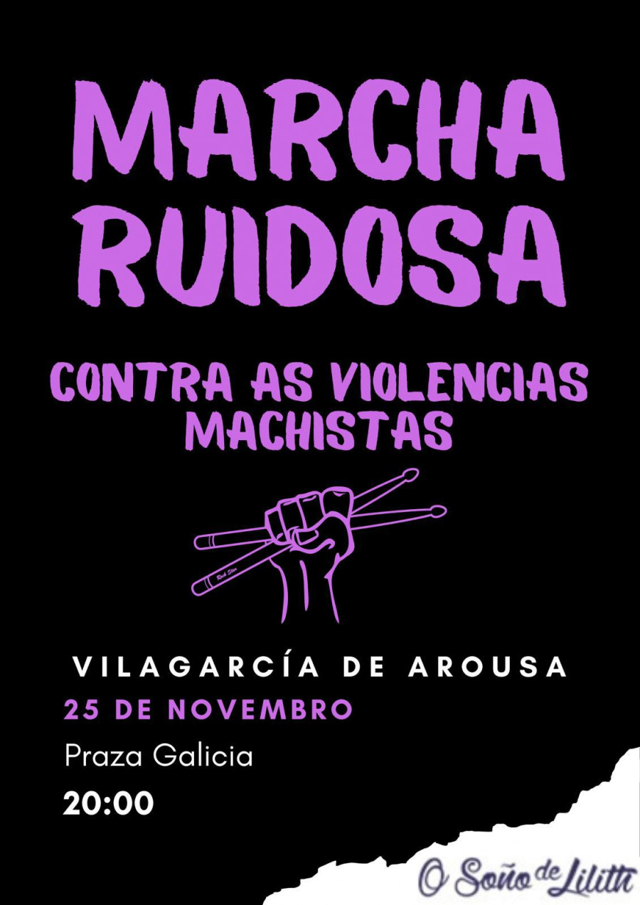 Marcha ruidosa por Vilagarcía contra la violencia machista el 25-N