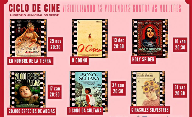 El viernes comienza el ciclo de cine “Visibilizando as violencias contra as Mulleres” en el auditorio de O Grove