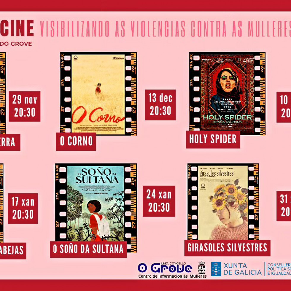 El viernes comienza el ciclo de cine “Visibilizando as violencias contra as Mulleres” en el auditorio de O Grove