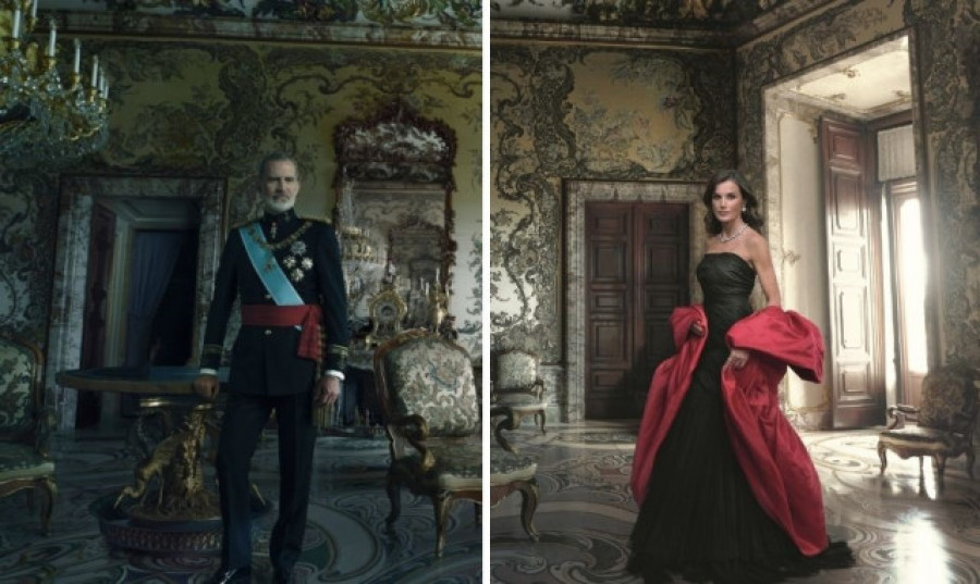 De negro y fucsia y con uniforme de gala, así son los retratos de Felipe y Letizia de Annie Leibovitz