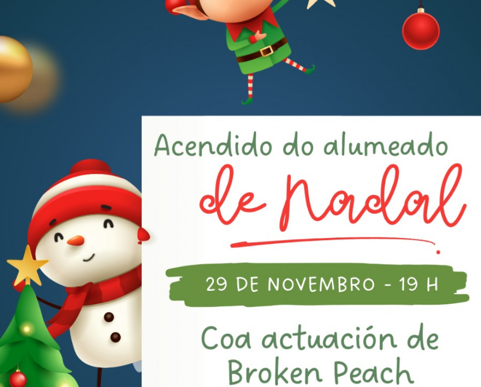 Cartel encendido de navidad o grove