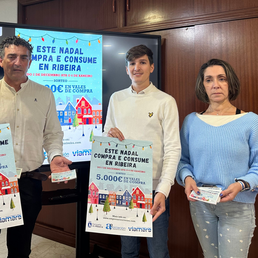 La Asociación de Empresarios de Ribeira iniciará el lunes su campaña de Navidad en la que sorteará 5.000 euros