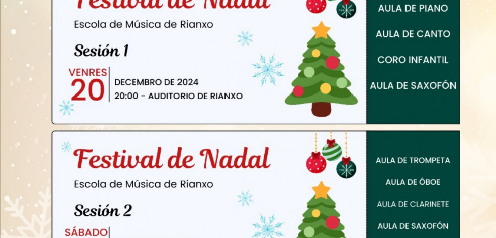 La Escola de Música de Rianxo celebrará su Festival de Nadal del 20 al 22 de este mes en el auditorio