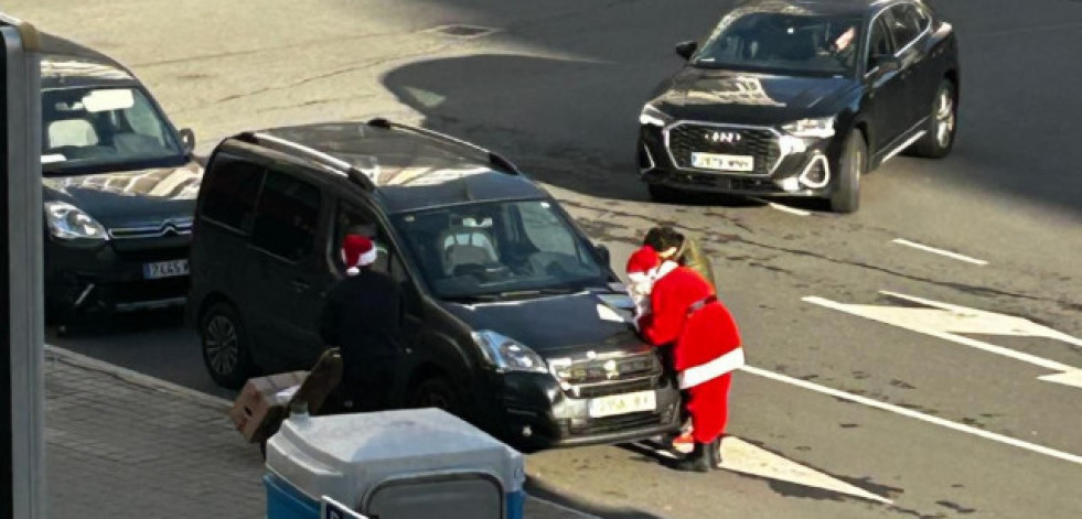 Accidente de Papá Noel en A Coruña