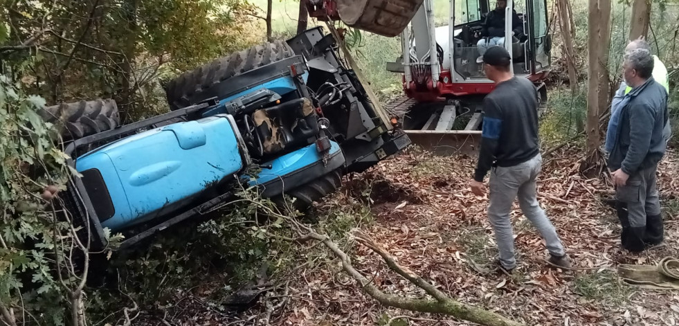 Fallece un vecino de Teaño que quedó atrapado debajo del tractor tras volcar en Runs de regreso a su casa