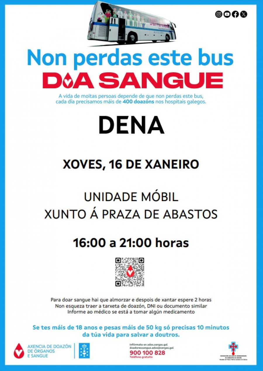 La plaza de abastos de Dena recibe el jueves una unidad móvil para donar sangre