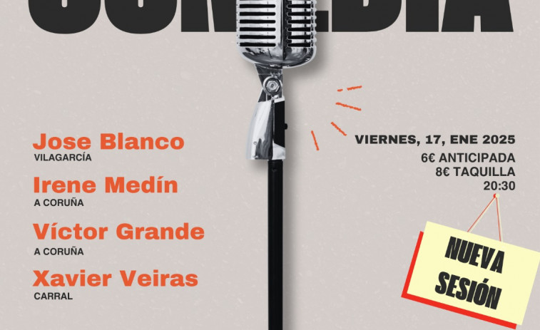 Vuelve la Noche de Comedia a la Sala Cream de Vilagarcía con una doble función