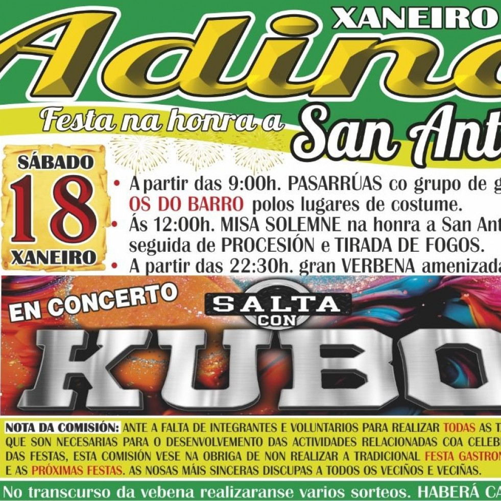 La parroquia de Adina se prepara para celebrar San Antonio con la música de Kubo