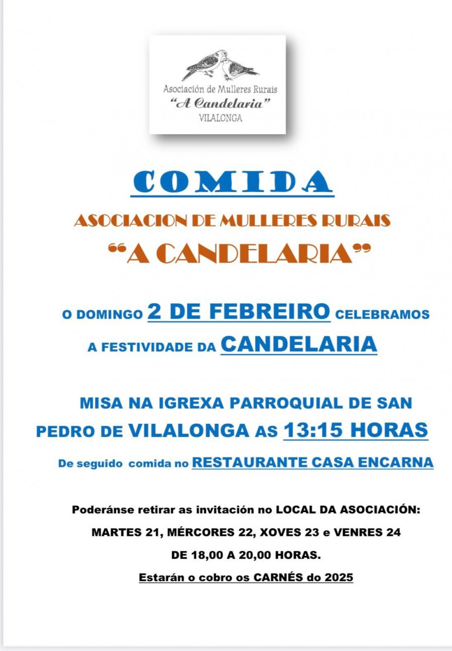 La Asociación de Mulleres Rurais “A Candelaria” prepara su comida anual para el dos de febrero