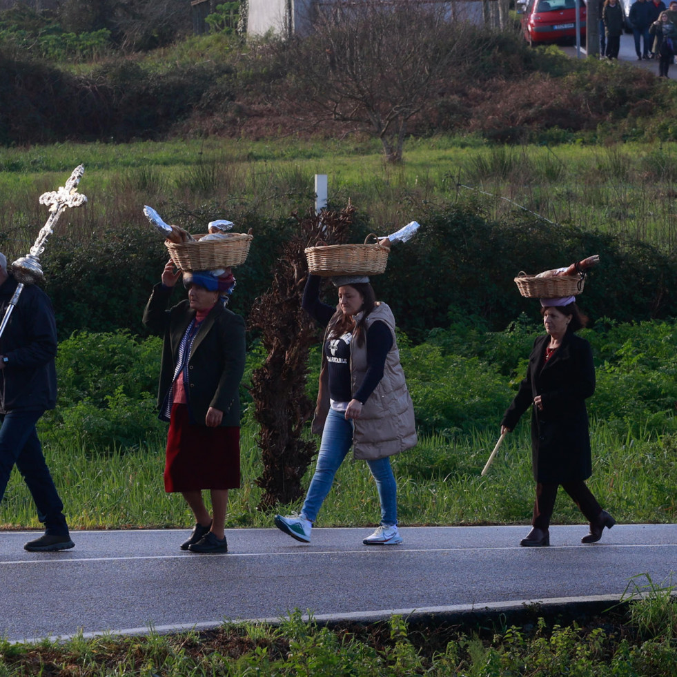 Cordeiro vive una multitudinaria Procesión dos Lacóns con una docena de ofrendas