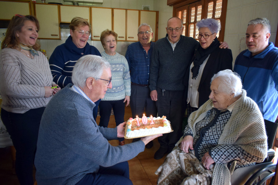 Benilde, la segunda mujer más longeva de Valga, celebra sus 101 años